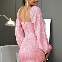 Jessica Bara Brittany Long Sleeve Sequin Mini Dress