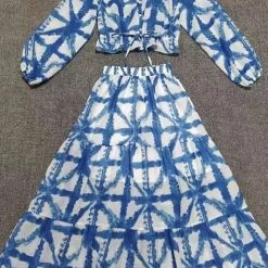 Summer Lovin' Jessica Bara Maura Long Sleeve Top And Maxi Skirt Two Piece Set