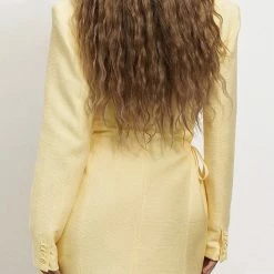 Jessica Bara Taryn Long Sleeve Lace Up Blazer Dress