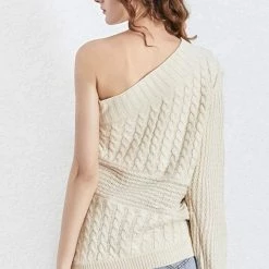 Reve Doll Essentials Jessica Bara Morgyn One Shoulder Knitted Sweater