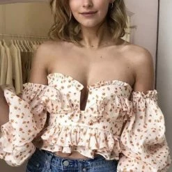Jessica Bara Jude Off The Shoulder Floral Top
