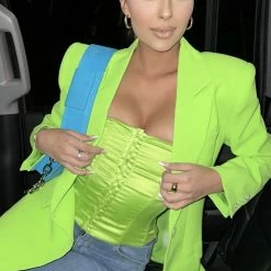 Kelsey Adams Jessica Bara Lana Oversized Fluorescent Blazer