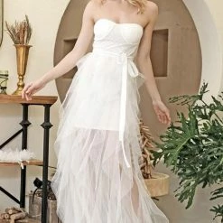 The Event Shop Jessica Bara Lori Strapless Tulle Belted Gown