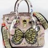 Anca Barbu Handpainted Butterfly Graffiti Handbag