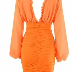 Summer Lovin' Jessica Bara Gina Long Sleeve Ruched Mini Dress