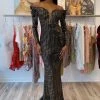 The Event Shop Jessica Bara Sarah Open Shoulder Sequin Gown