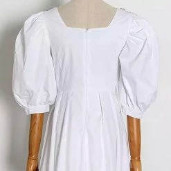 Jessica Bara Nevin Rhinestone Bowknot Puff Sleeve Mini Dress Reve Doll Essentials