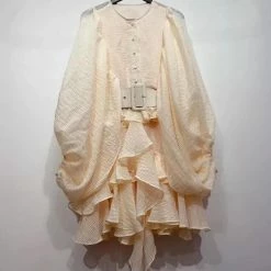 Jessica Bara Juliette Long Sleeve Belted Ruffle Dress Dresses