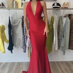 Atria Halter Neck Bodycon Gown The Event Shop