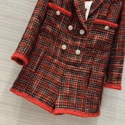 The 9-5 Shop Jessica Bara Nathaniel Long Sleeve Tweed Belted Romper