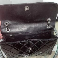 ReveBoutique Designer Handbags Chanel Pre-Owned In The Business Flap Bag Quilted Patent Vinyl Maxi