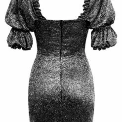 Birthday Suit Jessica Bara Gigi Glitter Puff Sleeve Mini Dress