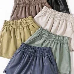 Jessica Bara Carlos PU Leather Elastic Waist Shorts Reve Doll Essentials