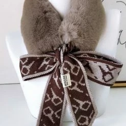 Jessica Bara Darian Printed Faux Fur Neck Warmer Collar