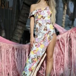 Stylist Picks Jessica Bara Lorena II Asymmetrical Letters Maxi Dress