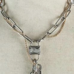 Jessica Bara Kendra Lock Chain Necklace