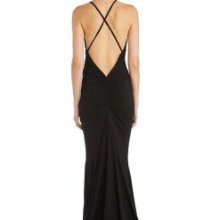 Jessica Bara Brennah Backless Ruched Gown