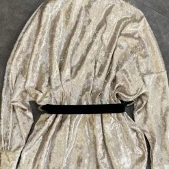 Jessica Bara Jessie Long Sleeve Shiny Belted Top