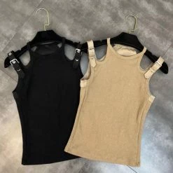 Jessica Bara Jacquelyn Buckle Strap Tank Top