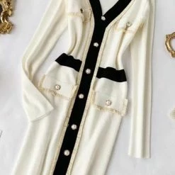 Jessica Bara Reyna Long Sleeve Knit Midi Dress Reve Doll Essentials