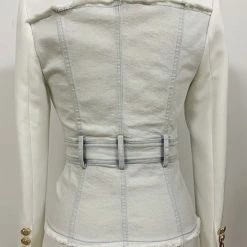 Jessica Bara Lyssa Denim Patchwork Blazer