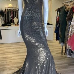Jessica Bara Liz Sequin Open Back Gown
