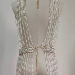 Jessica Bara Giselle Pearl Tassel Fringe Vest