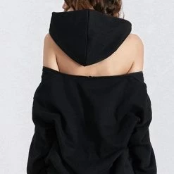 Jessica Bara Caity Cold Shoulder Hooded Sweatshirt Reve Doll Essentials