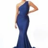 The Event Shop Atria One Shoulder Cross Waistband Gown