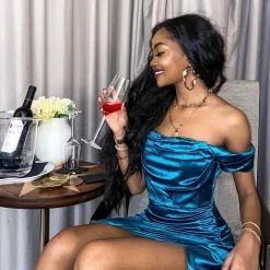 Jessica Bara Char Off The Shoulder Bodycon Gown Influencer Style