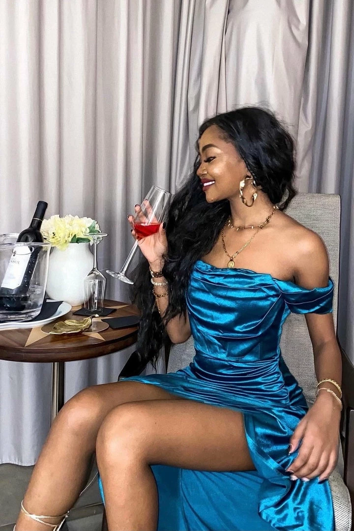 Jessica Bara Char Off The Shoulder Bodycon Gown Influencer Style