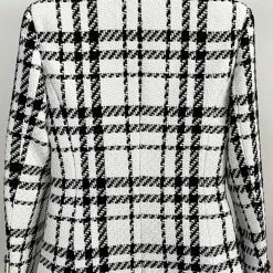 Jessica Bara Robin Houndstooth Silver Button Blazer Influencer Style