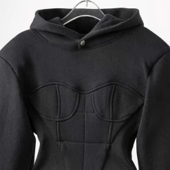 Jessica Bara Dylan Long Sleeve Hooded Corset Sweatshirt Tops