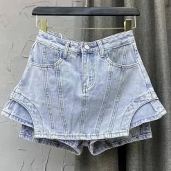 Jessica Bara Jojo Irregular Denim Skort Reve Doll Essentials