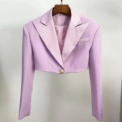 Jessica Bara Dixie Long Sleeve Cropped Blazer