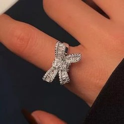 Jessica Bara Betsie Rhinestone Bow Ring