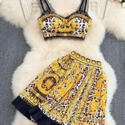 Jessica Bara Jesscia Bara Tamara Crop Top And Skirt Two Piece Set