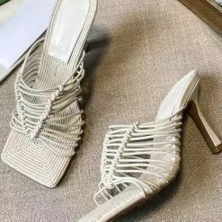 Reve Doll Essentials Jessica Bara Wendy Woven Square Open Toe Heel