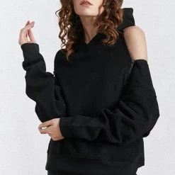Jessica Bara Caity Cold Shoulder Hooded Sweatshirt Reve Doll Essentials