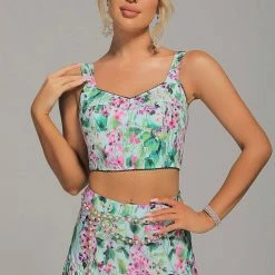 Jessica Bara Chase Floral Top And Maxi Skirt Two Piece Set Summer Lovin'