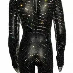 Summer Lovin' Jessica Bara Myla Long Sleeve Rhinestone Mini Cover Up