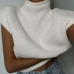 Jessica Bara Sophie Knitted Sleeveless Turtleneck Top Reve Doll Essentials