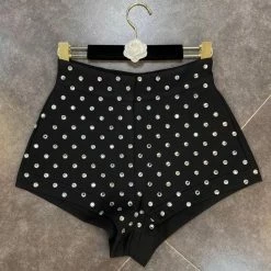 Jessica Bara Alissa High Waisted Diamond Studded Shorts