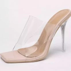 Jessica Bara Cami Clear Open Toe Heels Reve Doll Essentials