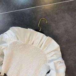 Jessica Bara Dennis Off The Shoulder Puff Sleeve Top