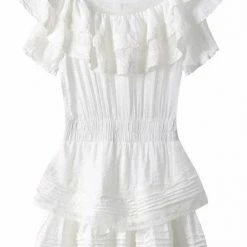 Summer Lovin' Jessica Bara Eva Short Sleeve Ruffle Mini Dress