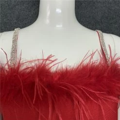 Jessica Bara Naomi Crystal Feather Bodycon Midi Dress The Event Shop