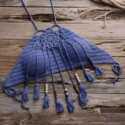 Jessica Bara Azealia Crochet Halter Top And High Waisted Bottoms Bikini Set