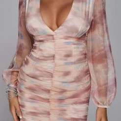 Jessica Bara Amaranta Tie Dye Long Sleeve Mini Dress Summer Lovin'
