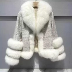 Jessica Bara Nakita Fur And Sequin Coat